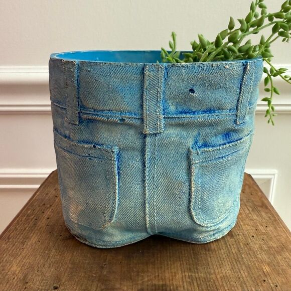 Vintage Campana Art Prod Inc 1976 Jean Shorts Pencil Holder Small Planter - Picture 4 of 7